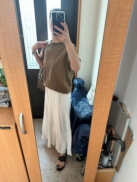 「IENA（イエナ）の【CORSO ROMA 9/コルソローマノーヴェ】FLAT SANDALS / サンダル（サンダル）」を使った、まろんさん（レディース・160cm）の夏コーディネート