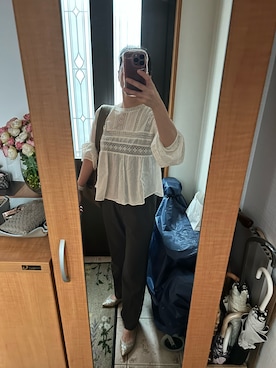 「IENA（イエナ）のアイテム（スラックス）」を使った、まろんさん（レディース・160cm）の秋コーディネート