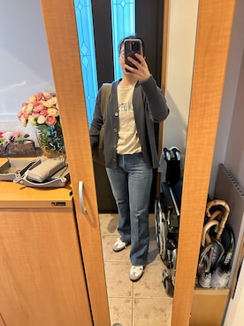 「FRAMeWORK（フレームワーク）のアイテム（カーディガン/ボレロ）」を使った、まろんさん（レディース・160cm）の春コーディネート