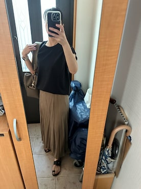 「IENA（イエナ）の【CORSO ROMA 9/コルソローマノーヴェ】FLAT SANDALS / サンダル（サンダル）」を使った、まろんさん（レディース・160cm）の夏コーディネート