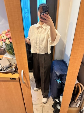 「IENA（イエナ）のアイテム（トートバッグ）」を使った、まろんさん（レディース・160cm）の秋コーディネート