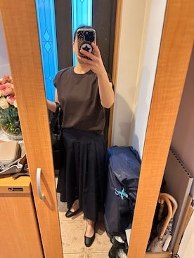 「IENA（イエナ）のアイテム（トートバッグ）」を使った、まろんさん（レディース・160cm）の秋コーディネート