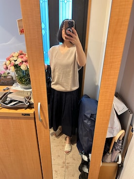 「IENA（イエナ）のアイテム（トートバッグ）」を使った、まろんさん（レディース・160cm）の夏コーディネート