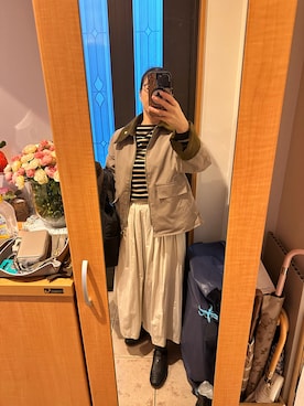 「IENA（イエナ）のアイテム（トートバッグ）」を使った、まろんさん（レディース・160cm）の秋コーディネート