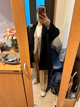 「アイテム（その他アウター、ブルー系）」を使った、まろんさん（レディース・160cm）の冬コーディネート