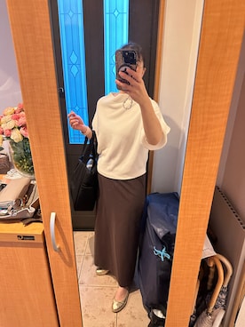 「IENA（イエナ）のアイテム（トートバッグ）」を使った、まろんさん（レディース・160cm）の秋コーディネート