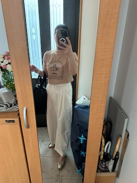 「アイテム（バレエシューズ、ゴールド系）」を使った、まろんさん（レディース・160cm）の夏コーディネート