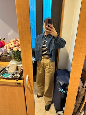 「アイテム（チノパンツ）」を使った、まろんさん（レディース・160cm）の秋コーディネート