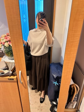 「IENA（イエナ）のアイテム（トートバッグ）」を使った、まろんさん（レディース・160cm）の秋コーディネート