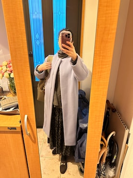 「アイテム（その他アウター、ブルー系）」を使った、まろんさん（レディース・160cm）の冬コーディネート