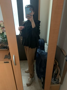 「STRAWBERRY-FIELDS（ストロベリーフィールズ）のアイテム（パンツ）」を使った、まろんさん（レディース・160cm）の秋コーディネート