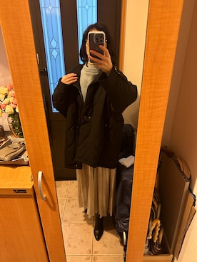 「マキシスカート」｜「アイテム（その他アウター）」を使った、まろんさん（レディース・160cm）の冬コーディネート