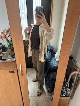 「IENA（イエナ）の【ATON/エイトン】FRESCA SINGLE JERSEY TANK TOP / タンクトップ（タンクトップ）」を使った、まろんさん（レディース・160cm）の夏コーディネート