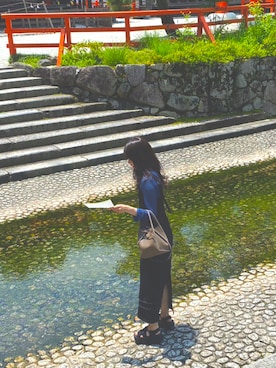 「MURUA（ムルーア）のアイテム（ワンピース）」を使った、かなむさん（レディース・158cm）の夏コーディネート