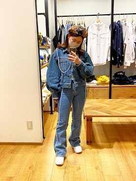 「SOMETHING（サムシング）のアイテム（ジャケット/アウター）」を使った、YURIAさん（レディース・156cm）の春コーディネート