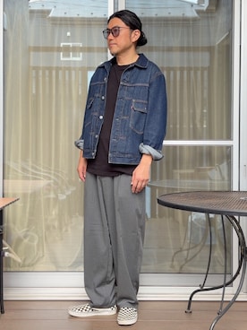 「Levi's（リーバイス）のアイテム（デニムジャケット）」を使った、 michi7092026さん（メンズ・177cm）の夏コーディネート