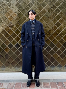 「アイテム（チェスターコート）」を使った、KENTAさん（メンズ・181cm・30代）の冬コーディネート