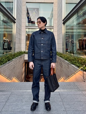 「アイテム（トートバッグ、ブラック系）」を使った、KENTAさん（メンズ・181cm）の冬コーディネート