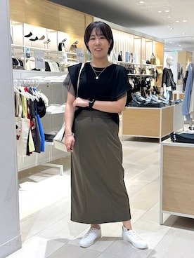 「スニーカー特集」｜おまゆさん（レディース・159cm）の夏コーディネート