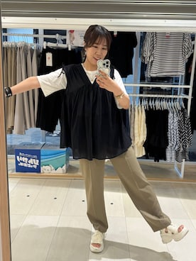 「ロングヘア」｜おまゆさん（レディース・159cm）の夏コーディネート