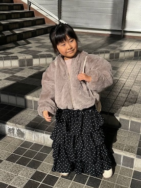 「アイテム（ブルゾン）」を使った、おまゆさん（キッズ・111cm）の冬コーディネート