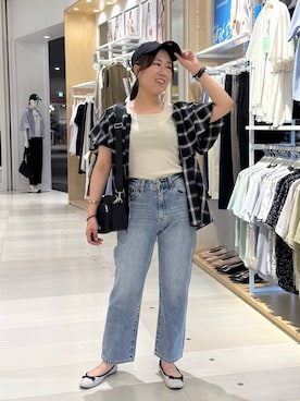 「GLOBAL WORK（グローバルワーク）のアイテム（バレエシューズ）」を使った、おまゆさん（レディース・159cm）の夏コーディネート