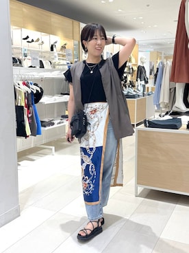 「GLOBAL WORK（グローバルワーク）のアイテム（パンツ）」を使った、おまゆさん（レディース・159cm）の夏コーディネート
