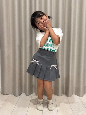 「アイテム（Tシャツ/カットソー）」を使った、おまゆさん（キッズ・108cm）の夏コーディネート