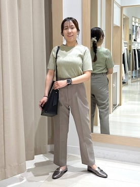 「アイテム（ローファー、その他）」を使った、おまゆさん（レディース・159cm）の春コーディネート