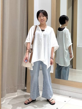 「LEPSIM（レプシィム）のアイテム」を使った、おまゆさん（レディース・159cm）の夏コーディネート
