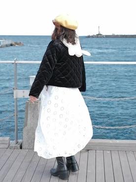 「アイテム（エコバッグ/サブバッグ）」を使った、みかさん（レディース・165cm）の冬コーディネート