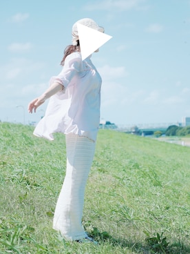 「アイテム（サンバイザー）」を使った、みかさん（レディース・165cm）の夏コーディネート