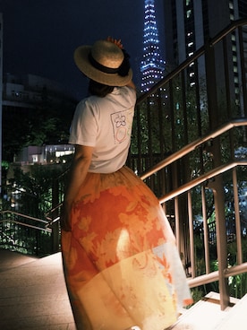 「アイテム（サンバイザー）」を使った、みかさん（レディース・165cm）の夏コーディネート