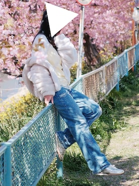 「ZARA（ザラ）のアイテム（ブルゾン、ホワイト系）」を使った、みかさん（レディース・165cm）の春コーディネート