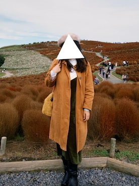 「アイテム（トレンチコート）」を使った、みかさん（レディース・165cm）の秋コーディネート