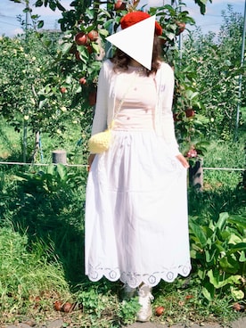 「ZARA（ザラ）のアイテム（Tシャツ/カットソー、ピンク系）」を使った、みかさん（レディース・165cm）の夏コーディネート
