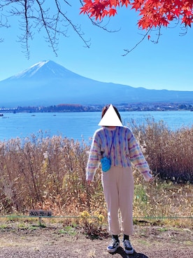 「Samansa Mos2 blue（サマンサモスモスブルー）のアイテム（チノパンツ）」を使った、みかさん（レディース・165cm）の秋コーディネート