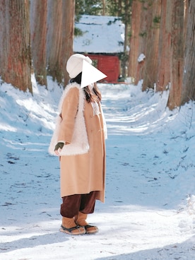 「MUJI Labo（ムジラボ）のアイテム」を使った、みかさん（レディース・165cm）の冬コーディネート