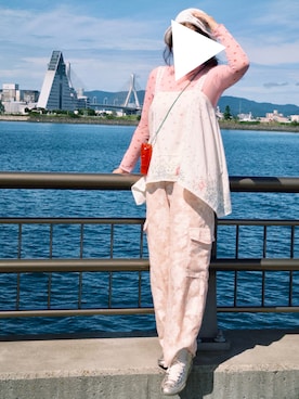 「ZARA（ザラ）のアイテム（キャミソール、ホワイト系）」を使った、みかさん（レディース・165cm）の夏コーディネート