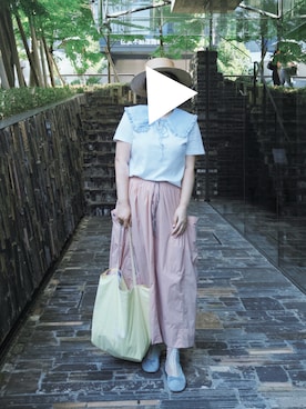 「アイテム（サンバイザー）」を使った、みかさん（レディース・165cm）の秋コーディネート