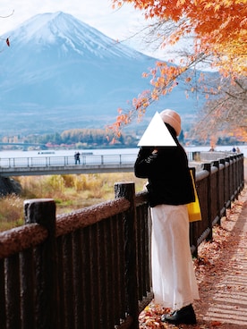 「アイテム（キャップ）」を使った、みかさん（レディース・165cm）の秋コーディネート