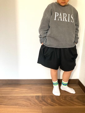 「coca（coca）（コカ）のアイテム（スウェット）」を使った、natsuさん（キッズ・110cm）の冬コーディネート