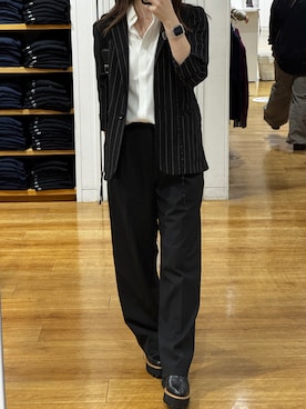 「ALL BLACK（オールブラック）のアイテム」を使った、Yaoさん（レディース・158cm）の秋コーディネート