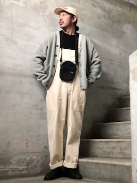 「WAIPER.inc（ワイパーインク）のアイテム（サロペット/オーバーオール）」を使った、MasaakiOoueさん（メンズ・169cm）の冬コーディネート