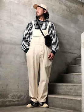「WAIPER.inc（ワイパーインク）のアイテム（サロペット/オーバーオール）」を使った、MasaakiOoueさん（メンズ・169cm）の夏コーディネート