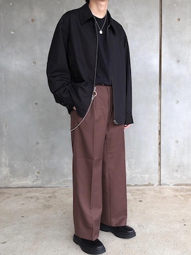 「ZARA MAN」｜みうらちさとさん（メンズ・180cm）の秋コーディネート