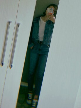 「Right-on（ライトオン）のアイテム（デニムジャケット）」を使った、やーちゃんさん（レディース・159cm）の夏コーディネート