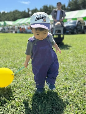 「アイテム（オールインワン・サロペット）」を使った、Senさん（キッズ・80cm）の秋コーディネート