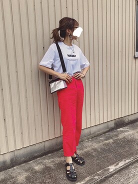 「rectangle（レクタングル）のアイテム（パンツ）」を使った、mikippeさん（レディース・169cm）の夏コーディネート