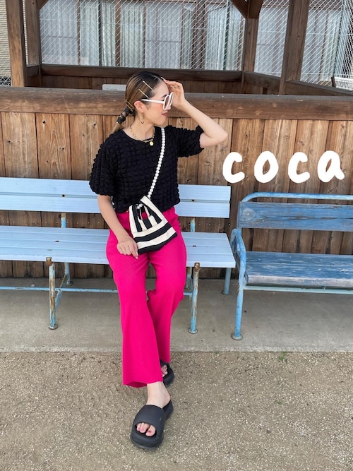 セール】ふくれジャカードイージーパンツ（その他パンツ）｜coca（coca